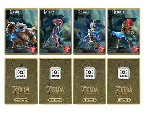 4 champions amiibo nfc card|champion amiibo zelda.